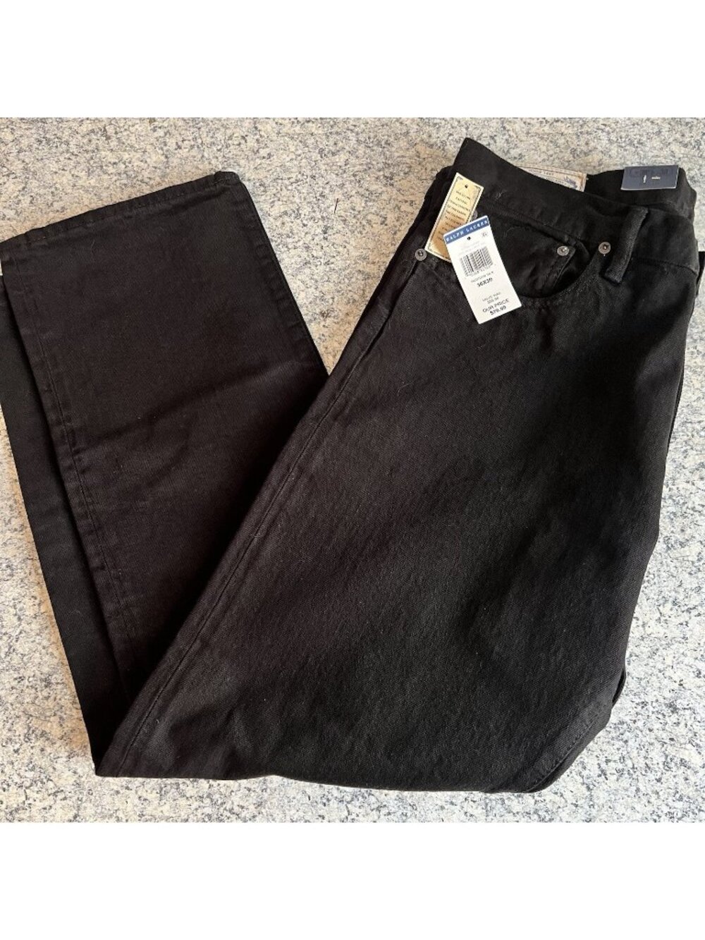 Polo Ralph Lauren Jeans Hudson Black 36x30 NWT